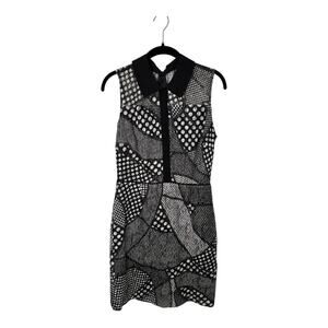 Marc New York Black and White Polka Dot Sleeveless Collared Dress Size 6